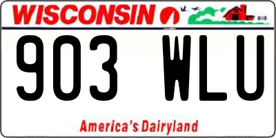 WI license plate 903WLU