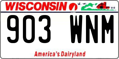 WI license plate 903WNM