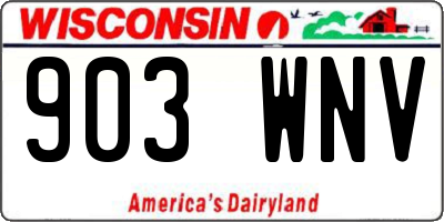 WI license plate 903WNV