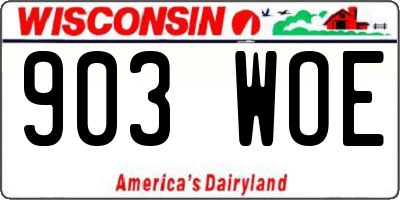 WI license plate 903WOE