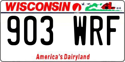 WI license plate 903WRF