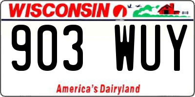 WI license plate 903WUY