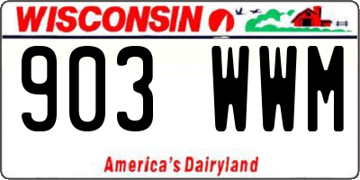 WI license plate 903WWM