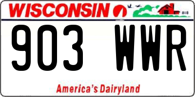 WI license plate 903WWR