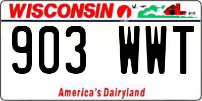 WI license plate 903WWT