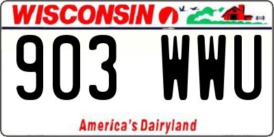 WI license plate 903WWU