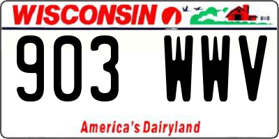 WI license plate 903WWV