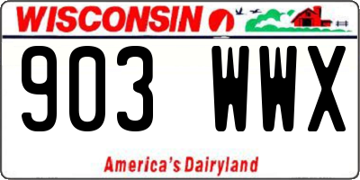 WI license plate 903WWX
