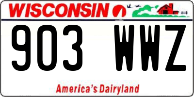 WI license plate 903WWZ