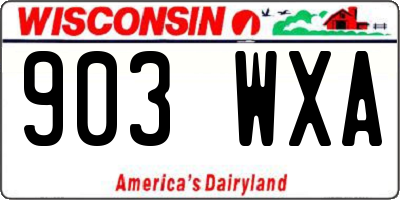 WI license plate 903WXA