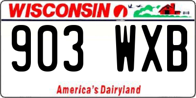 WI license plate 903WXB
