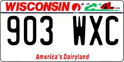 WI license plate 903WXC