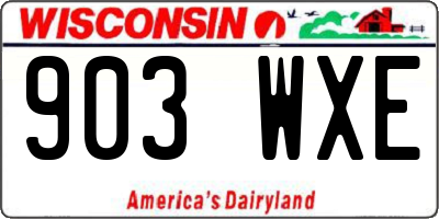 WI license plate 903WXE