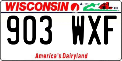 WI license plate 903WXF