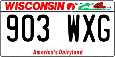 WI license plate 903WXG