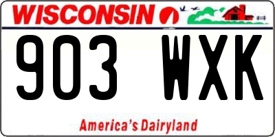 WI license plate 903WXK