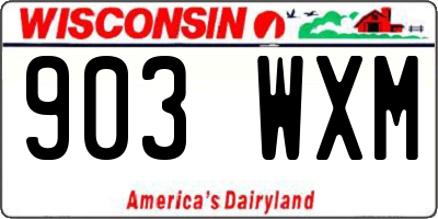 WI license plate 903WXM