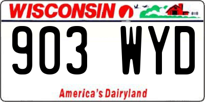 WI license plate 903WYD