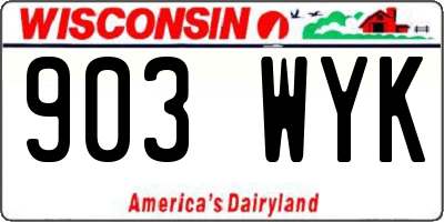 WI license plate 903WYK