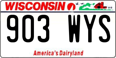 WI license plate 903WYS