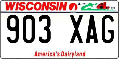WI license plate 903XAG