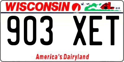 WI license plate 903XET