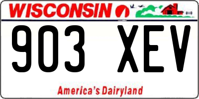 WI license plate 903XEV