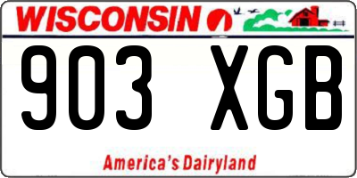 WI license plate 903XGB