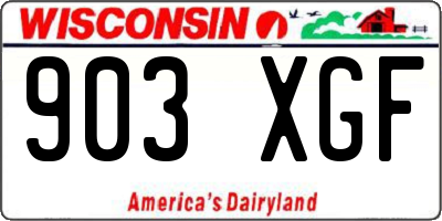 WI license plate 903XGF