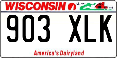 WI license plate 903XLK