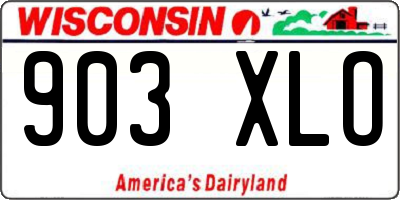 WI license plate 903XLO