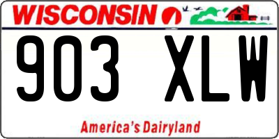 WI license plate 903XLW