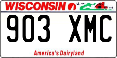 WI license plate 903XMC