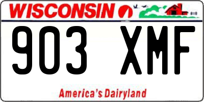 WI license plate 903XMF