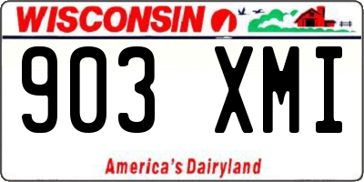 WI license plate 903XMI