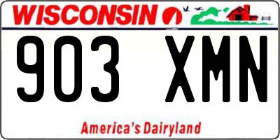 WI license plate 903XMN