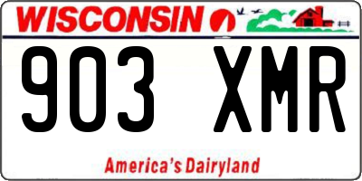 WI license plate 903XMR