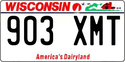 WI license plate 903XMT