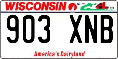 WI license plate 903XNB
