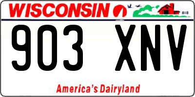 WI license plate 903XNV