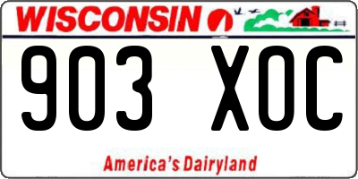 WI license plate 903XOC