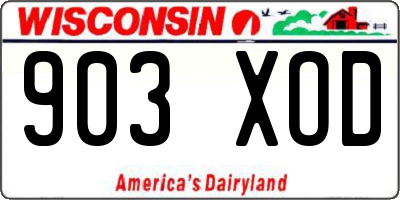 WI license plate 903XOD