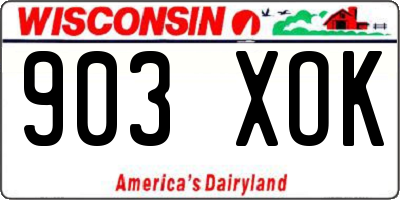 WI license plate 903XOK