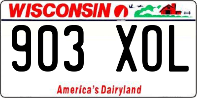 WI license plate 903XOL