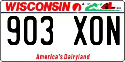WI license plate 903XON