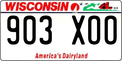 WI license plate 903XOO