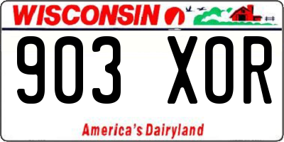WI license plate 903XOR