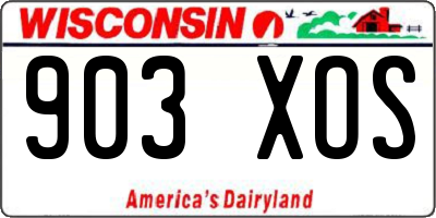 WI license plate 903XOS