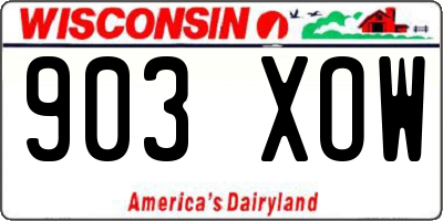 WI license plate 903XOW