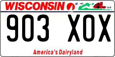 WI license plate 903XOX